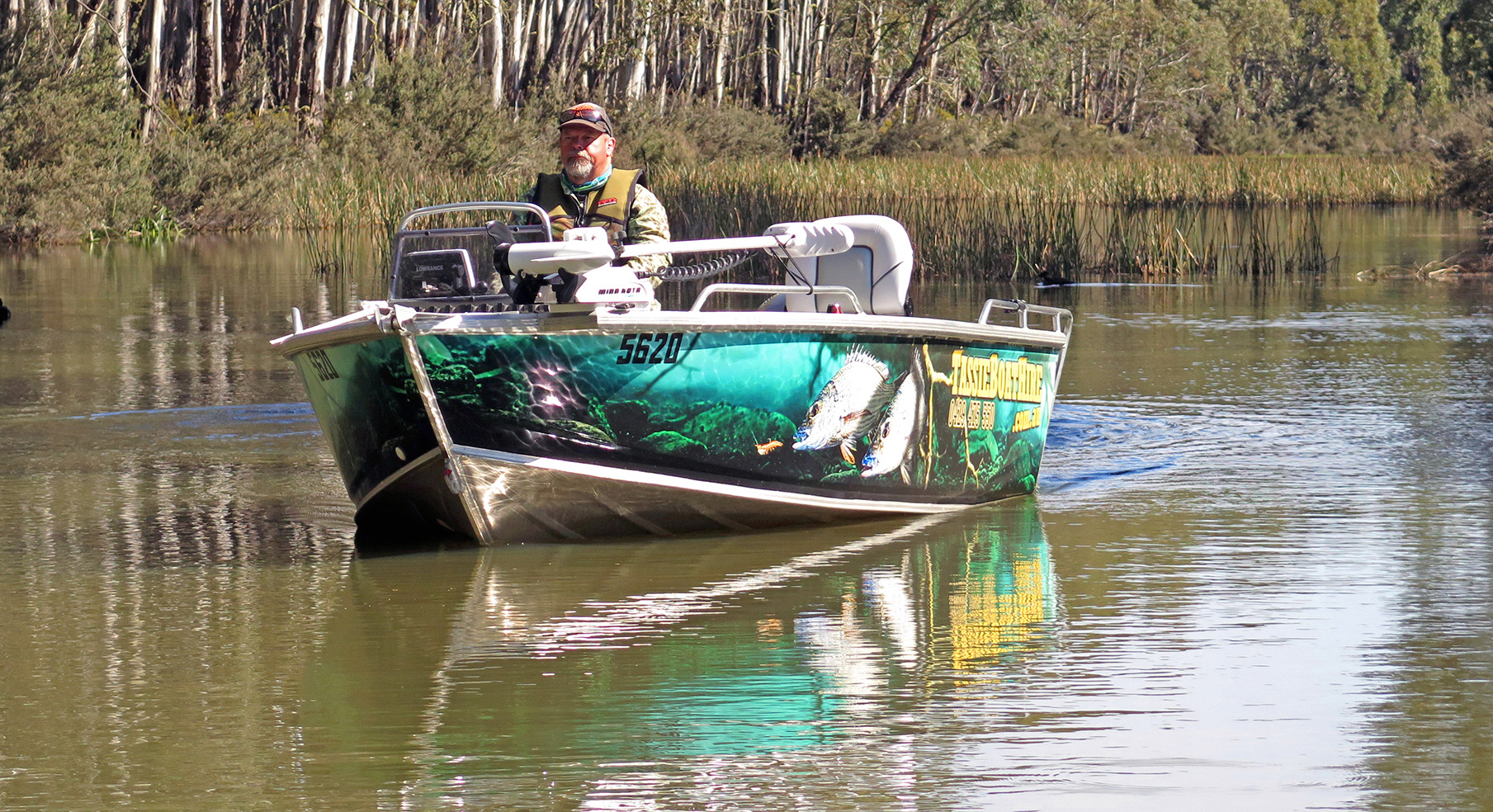 While Penstock offers reasonable fishing for wading anglers, a boat such as this hired craft from Tassie Boat Hire will really increase your chances of success.